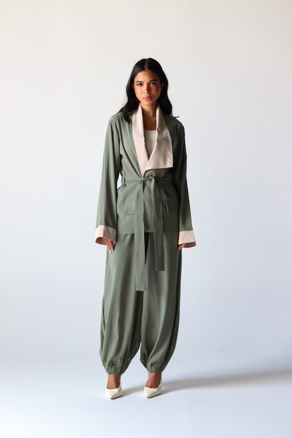 Two Toned Set in Olive