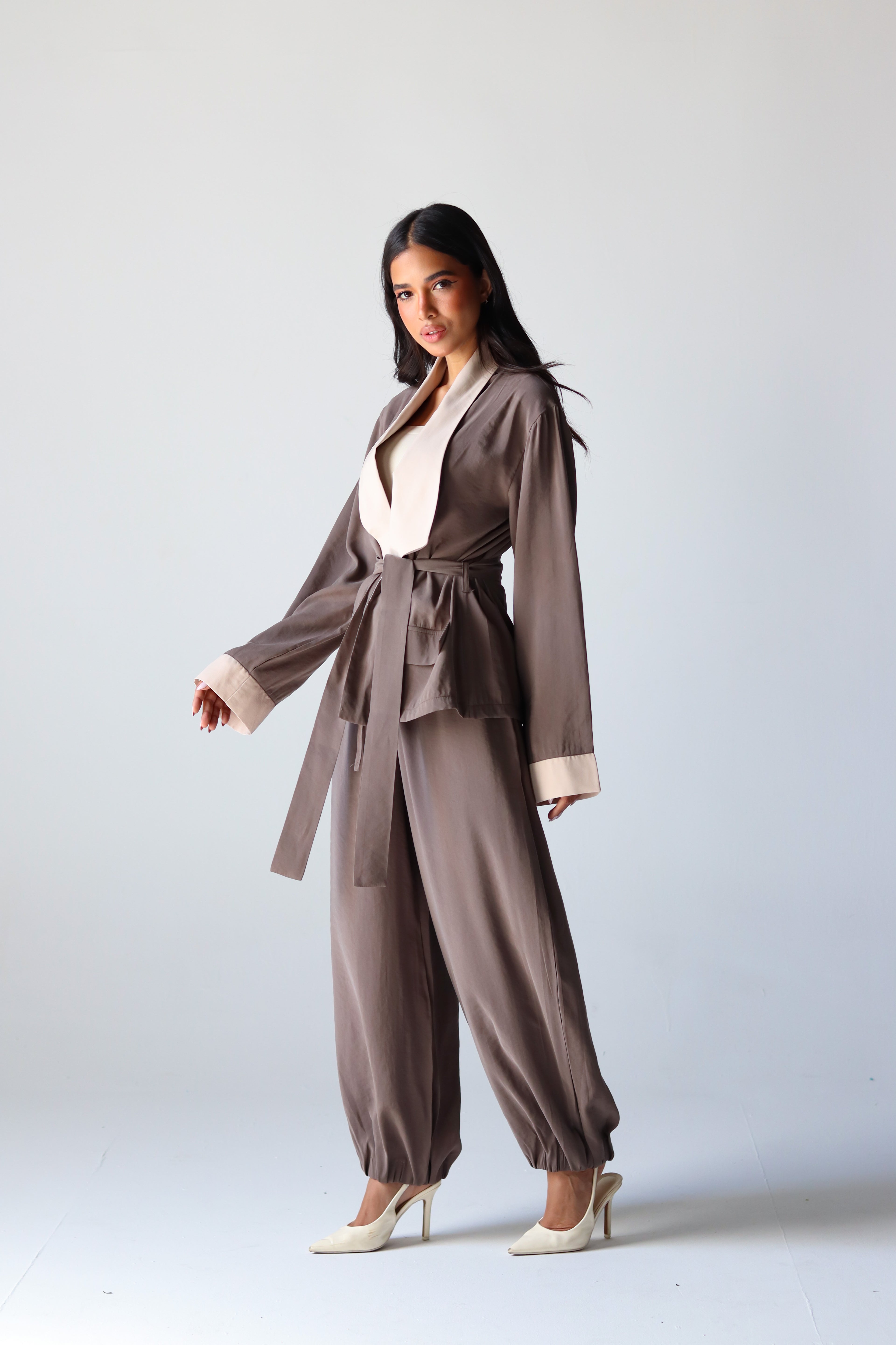 Two Toned Set in Taupe Brown