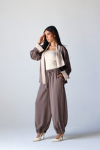Two Toned Set in Taupe Brown