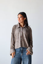 Fluffy Shirt in Olive Grey