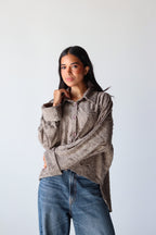 Fluffy Shirt in Olive Grey
