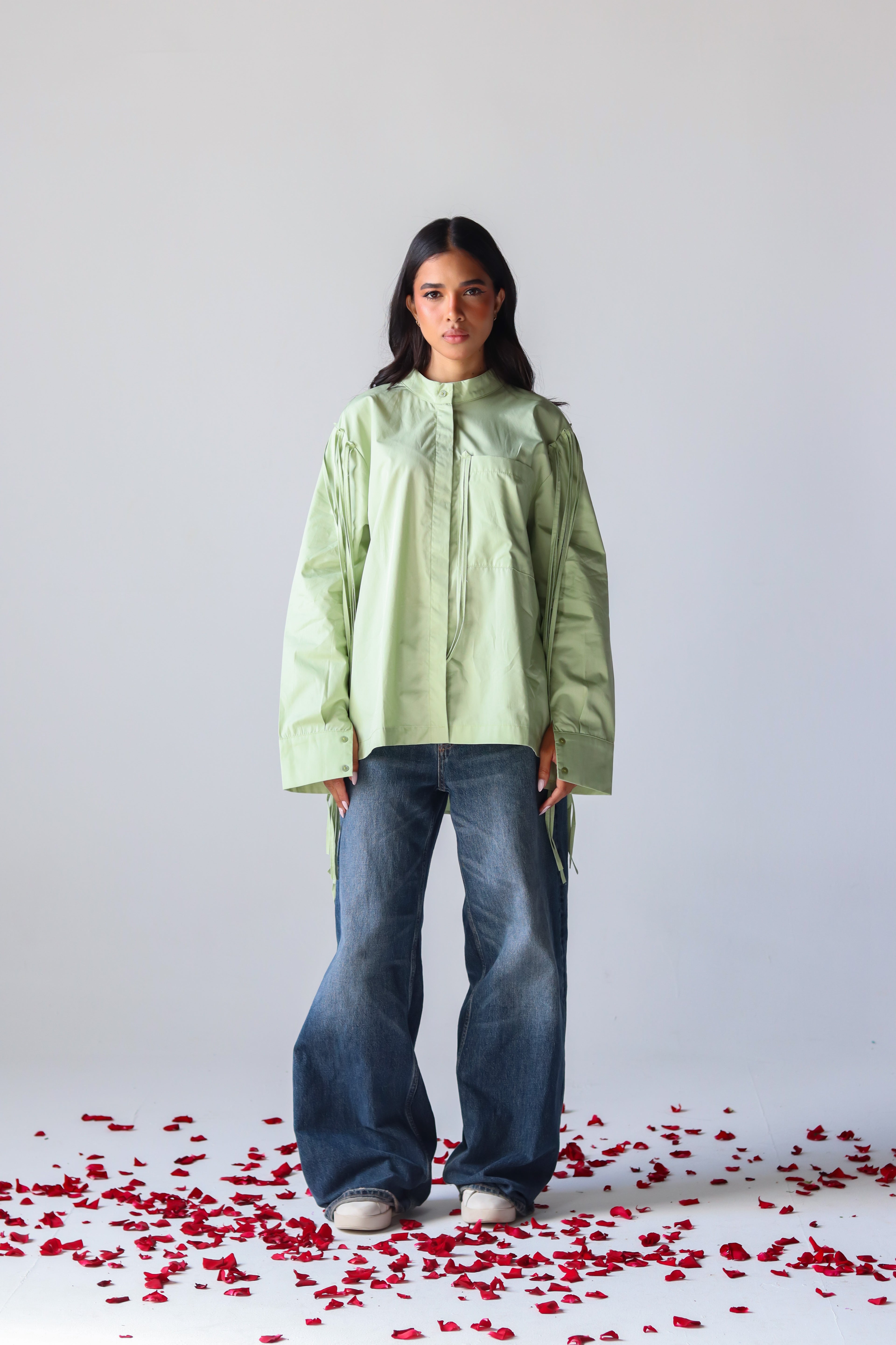 Fringe shirt in olive