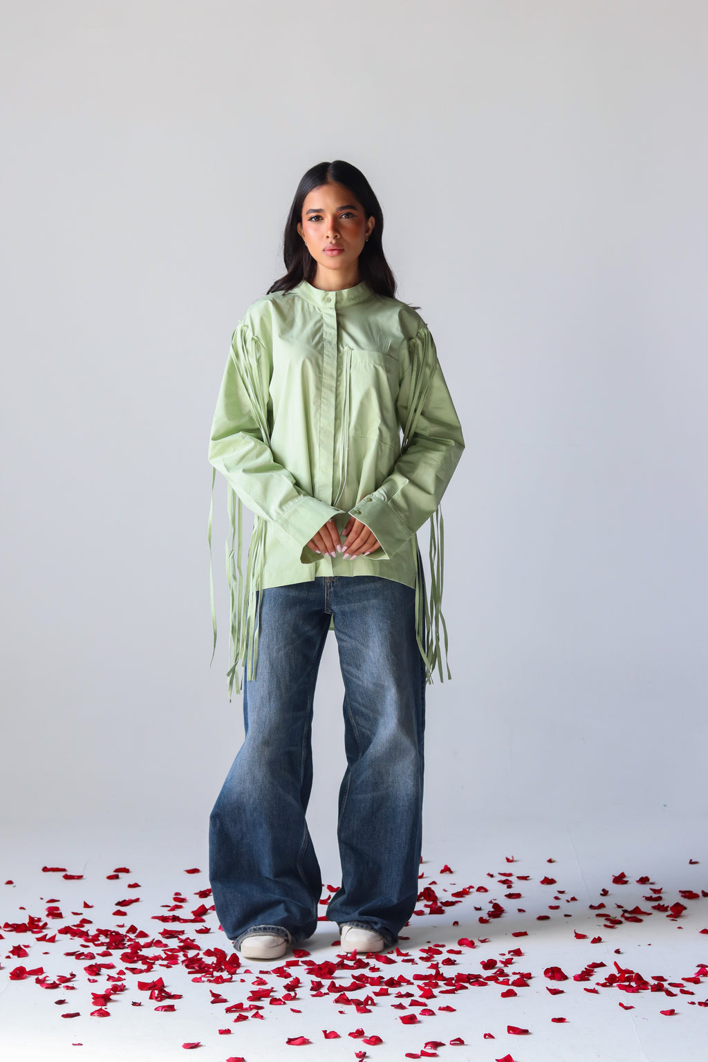 Fringe shirt in olive