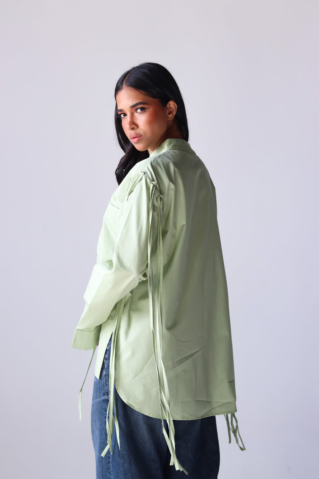 Fringe shirt in olive