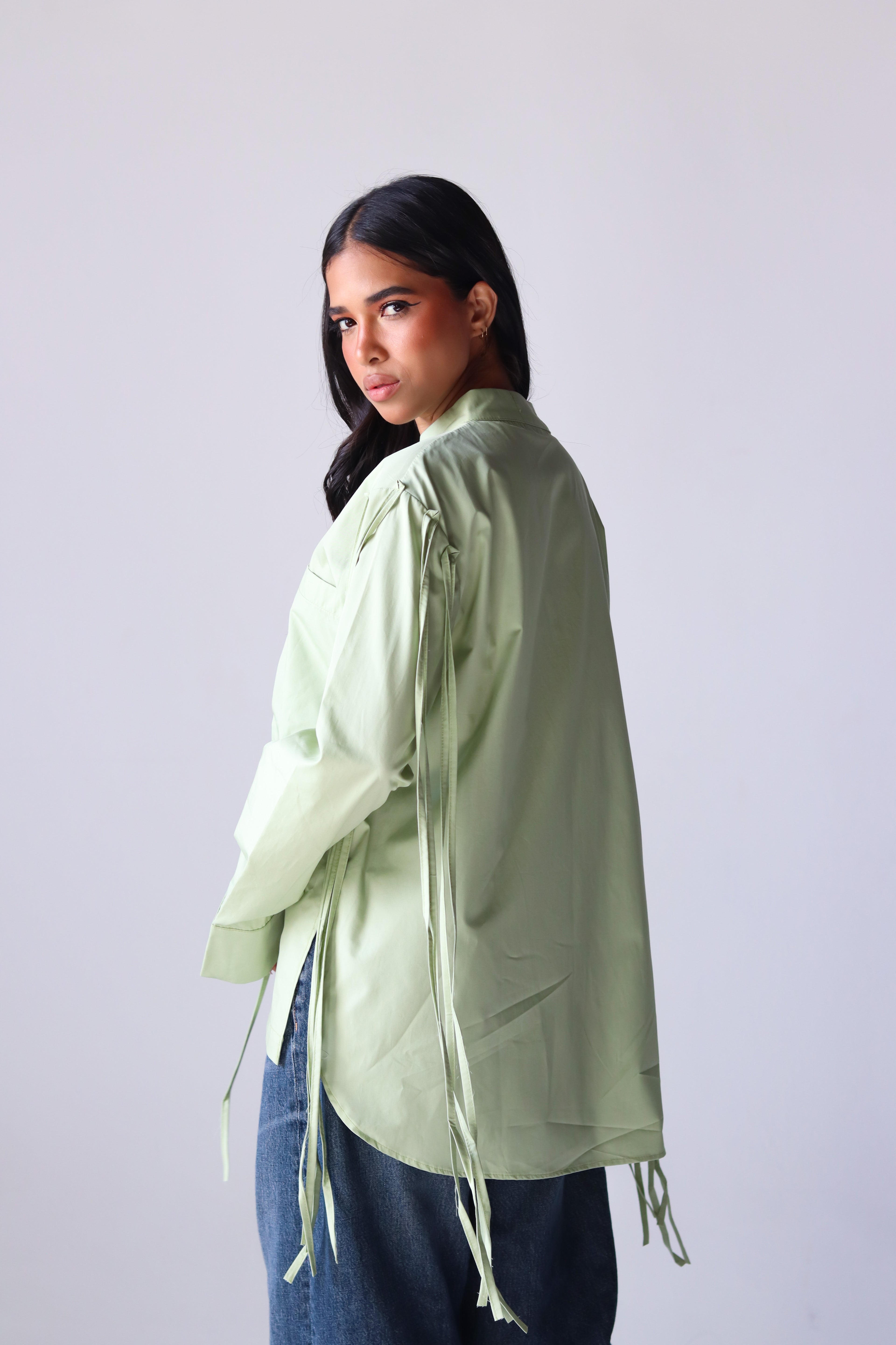 Fringe shirt in olive