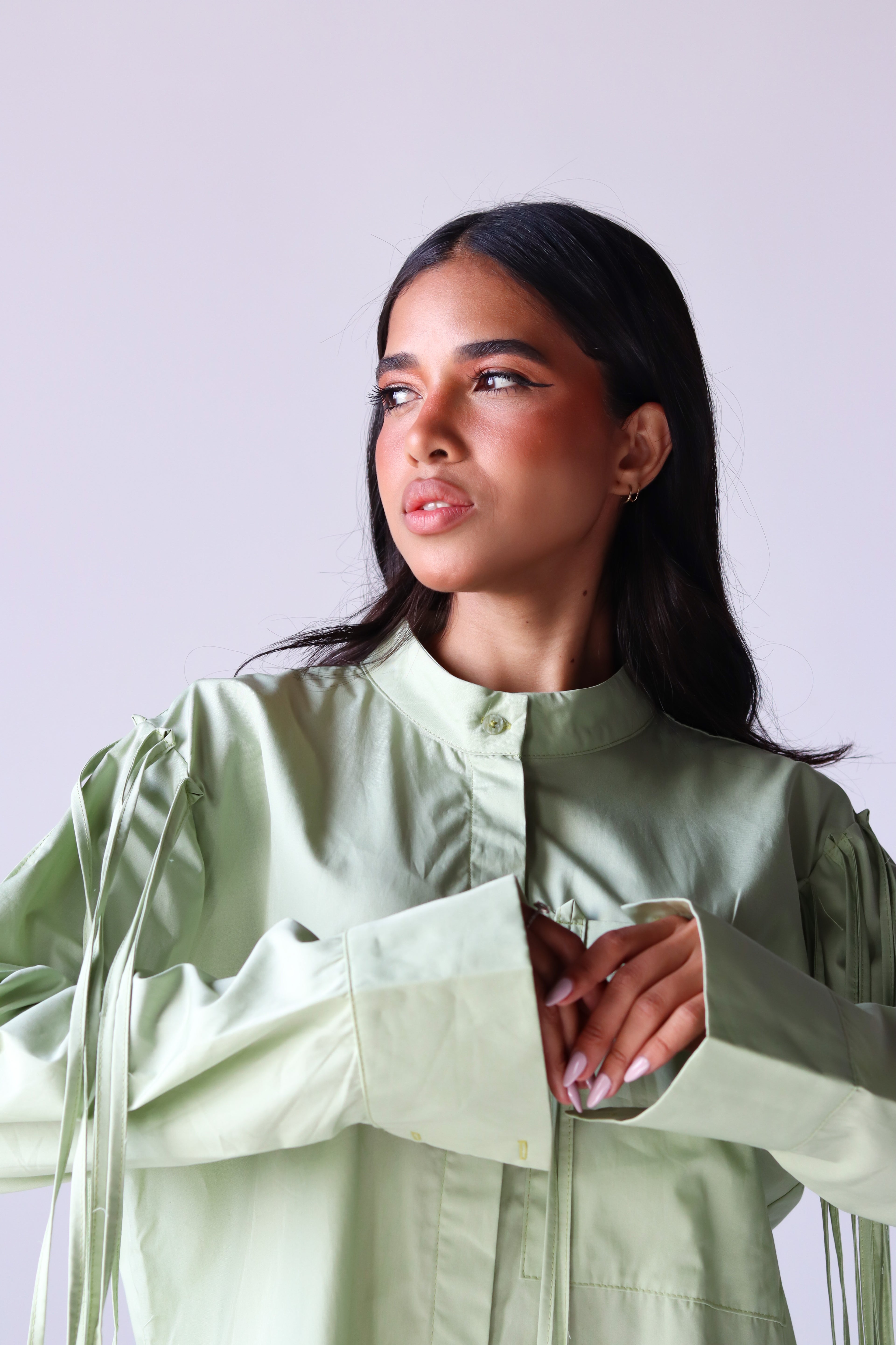 Fringe shirt in olive