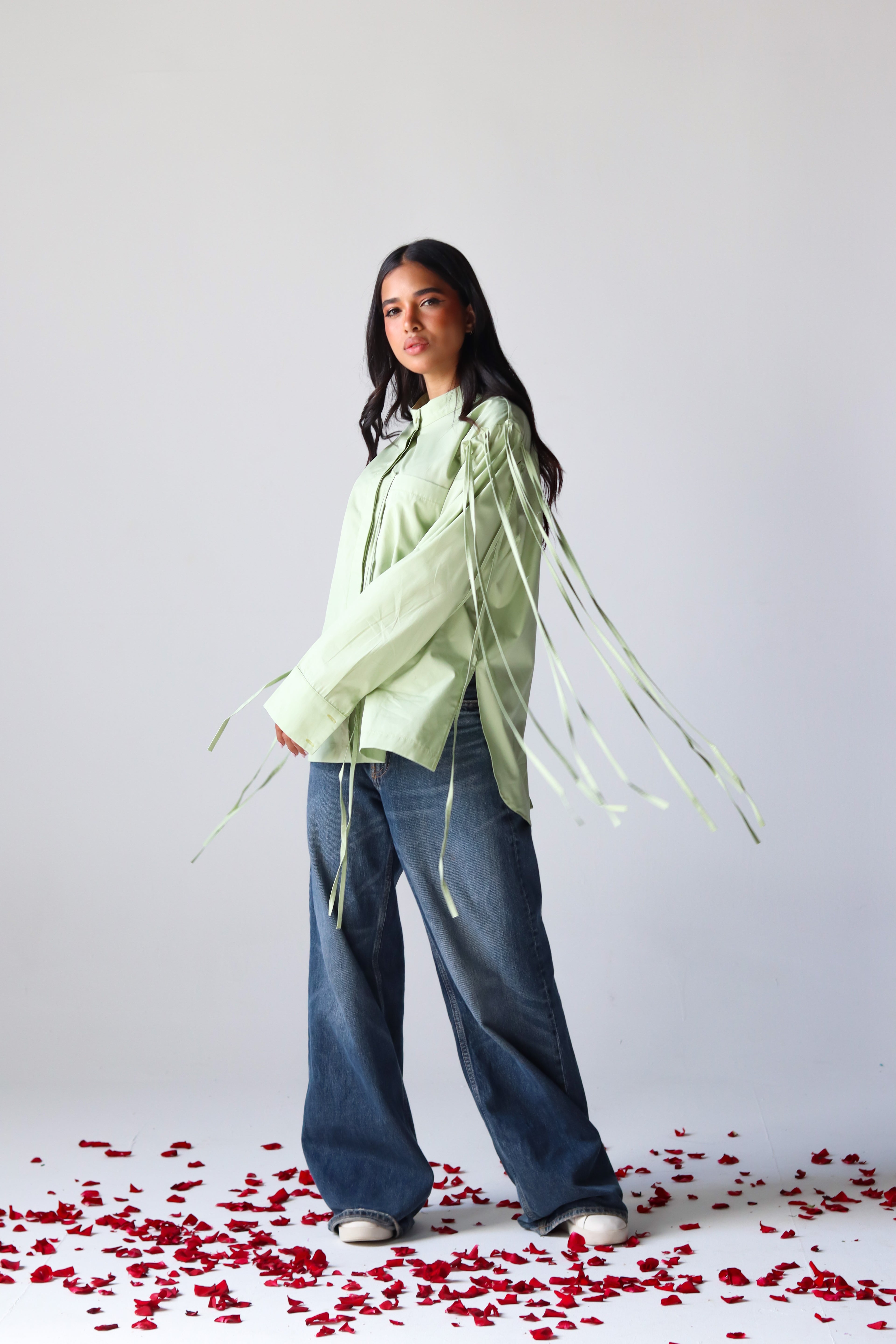 Fringe shirt in olive