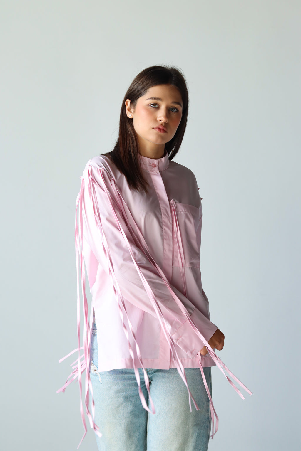 Fringe shirt in pink