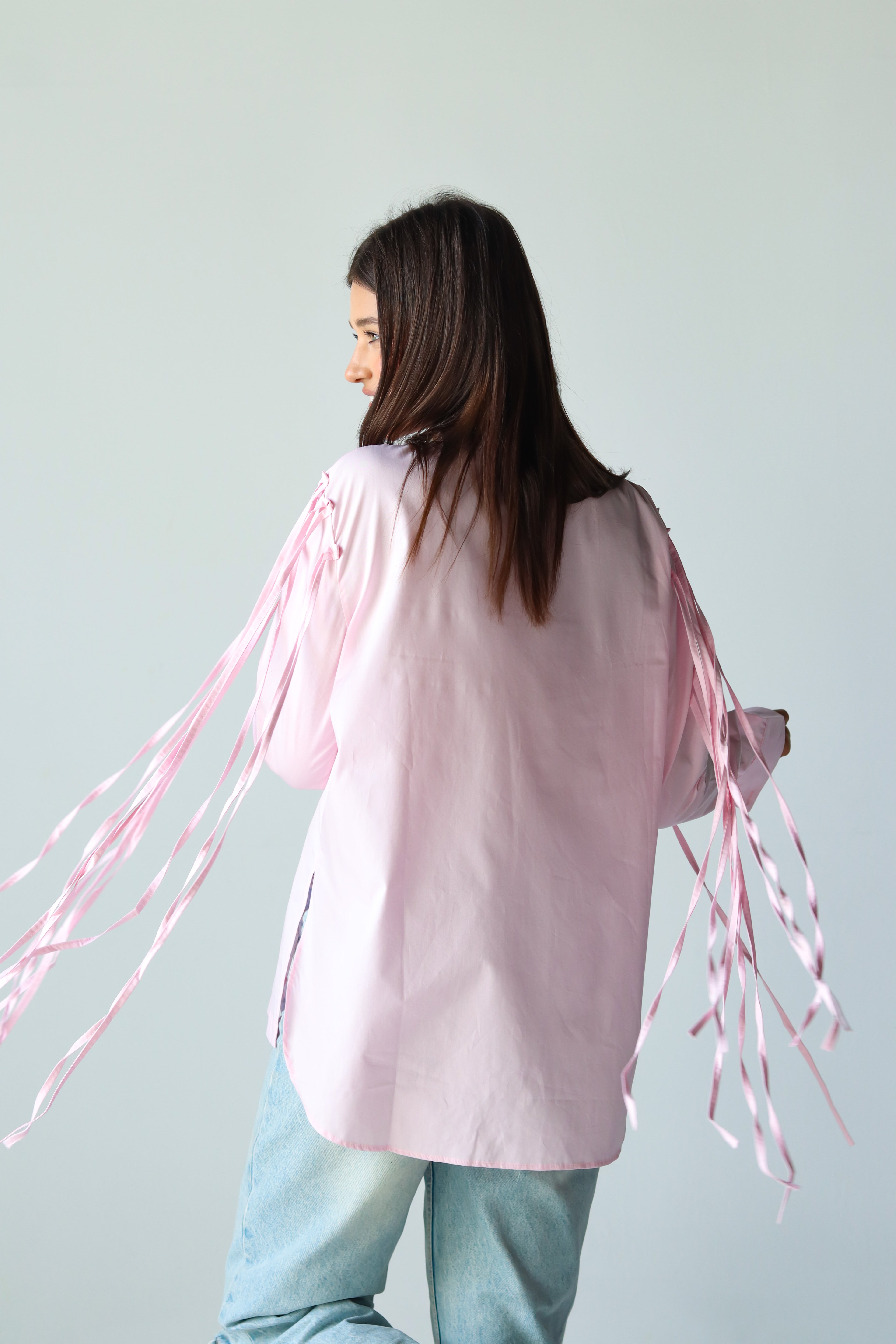 Fringe shirt in pink