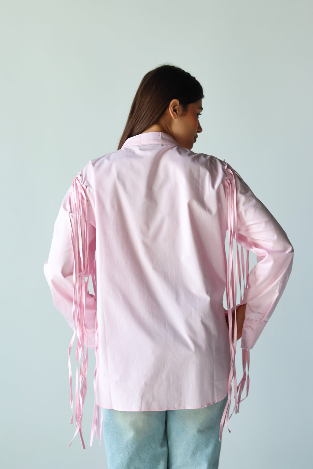 Fringe shirt in pink