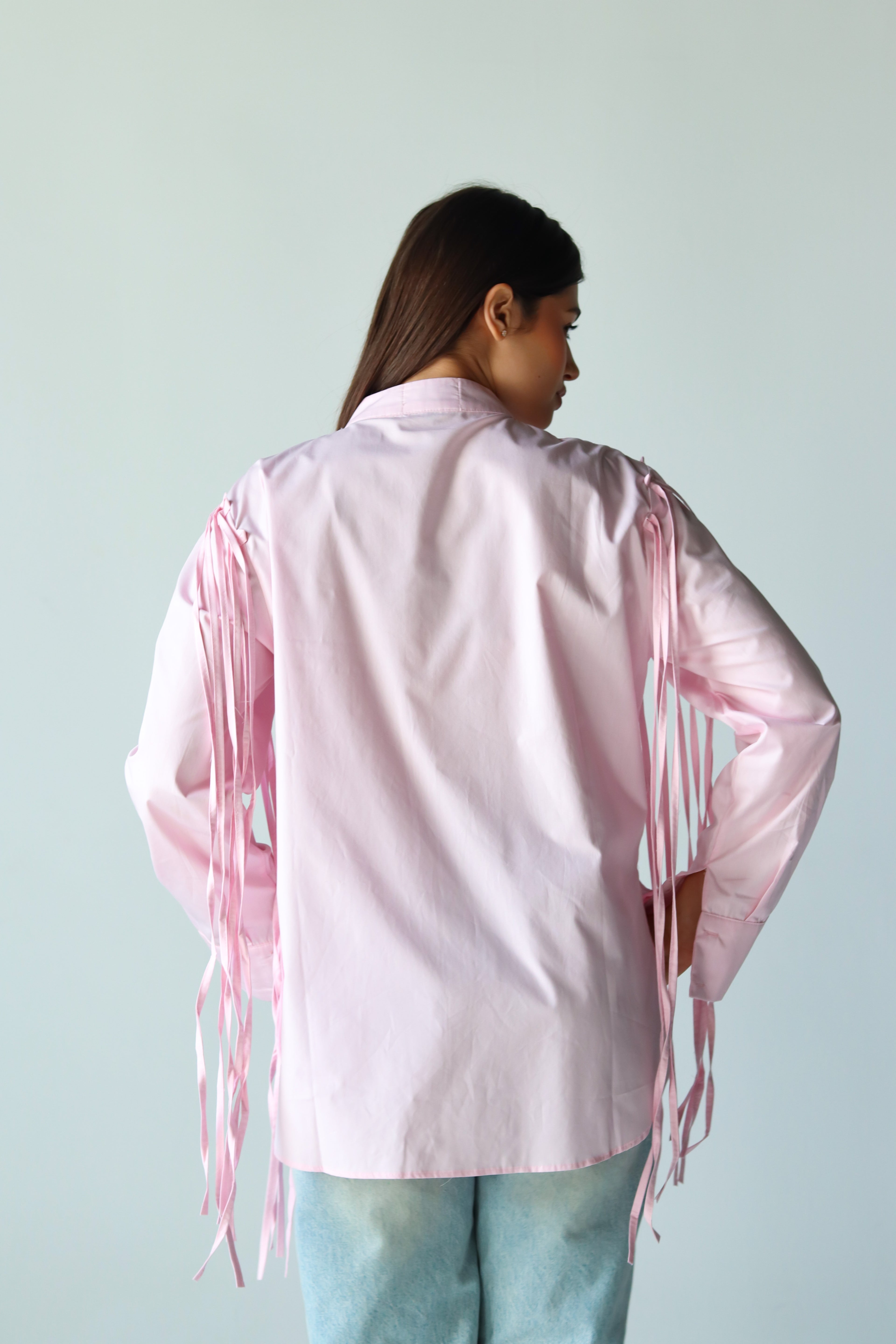 Fringe shirt in pink